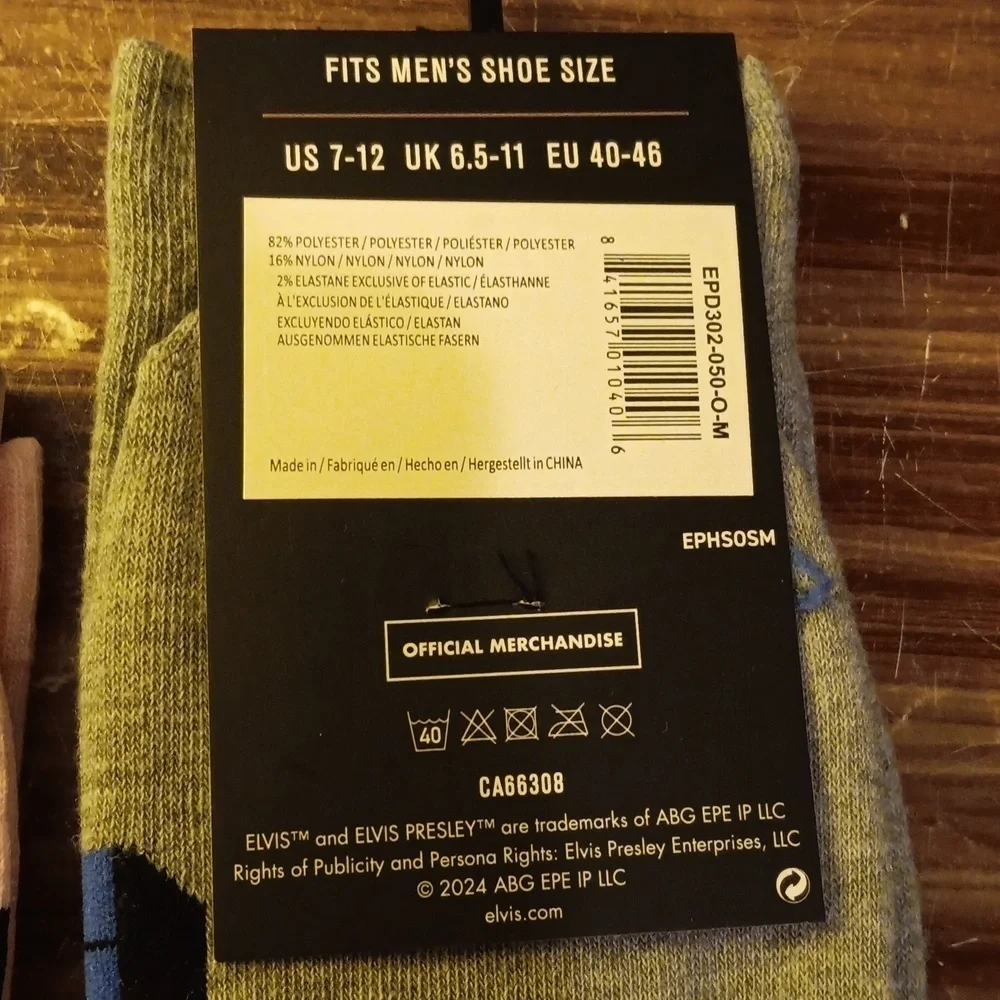 Elvis Presley socks one size mens and woman's nwt